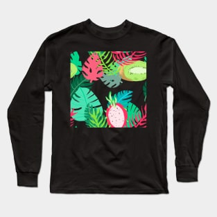 Tropical Leaves and Fruits Long Sleeve T-Shirt